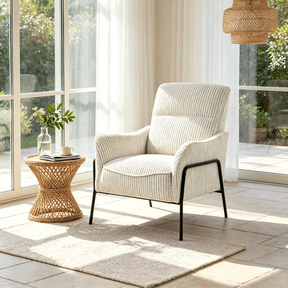 Riva Striped Accent Chair in Grey | OROA