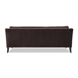Josephine Modern Upholstered Sofa with Solid Wood Legs, Deep Brown Performance Velvet - OROA Modern Furniture