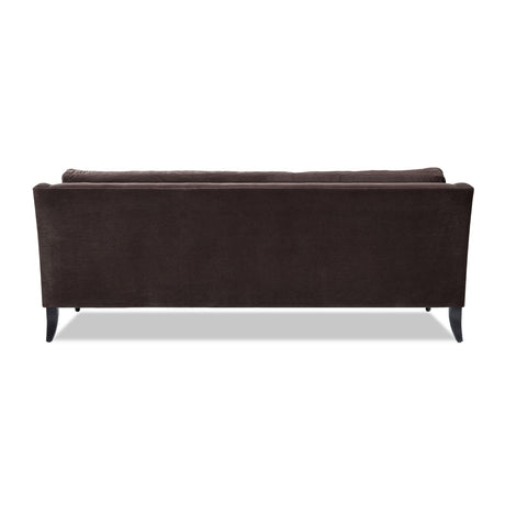 Josephine Modern Upholstered Sofa with Solid Wood Legs, Deep Brown Performance Velvet - OROA Modern Furniture