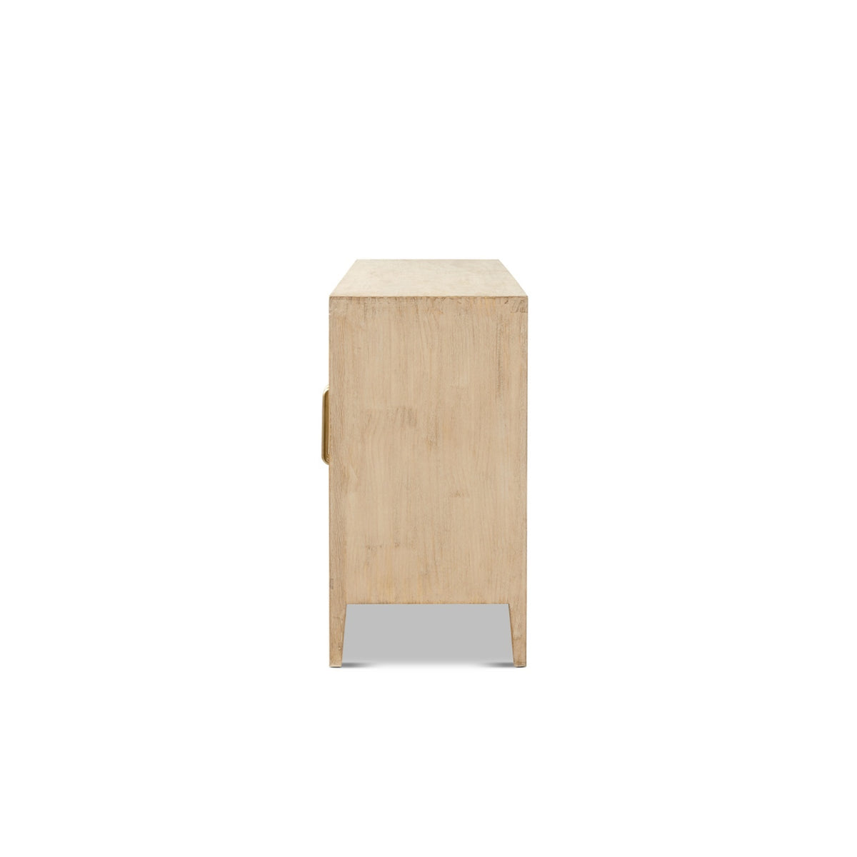 Marlowe Glass Door Sideboard with Brass Handles, Brushed White Reclaimed Pine - OROA Online Furniture