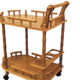 Wooden 2-Tier Wine Table with Oak Finish - OROA Online Furniture