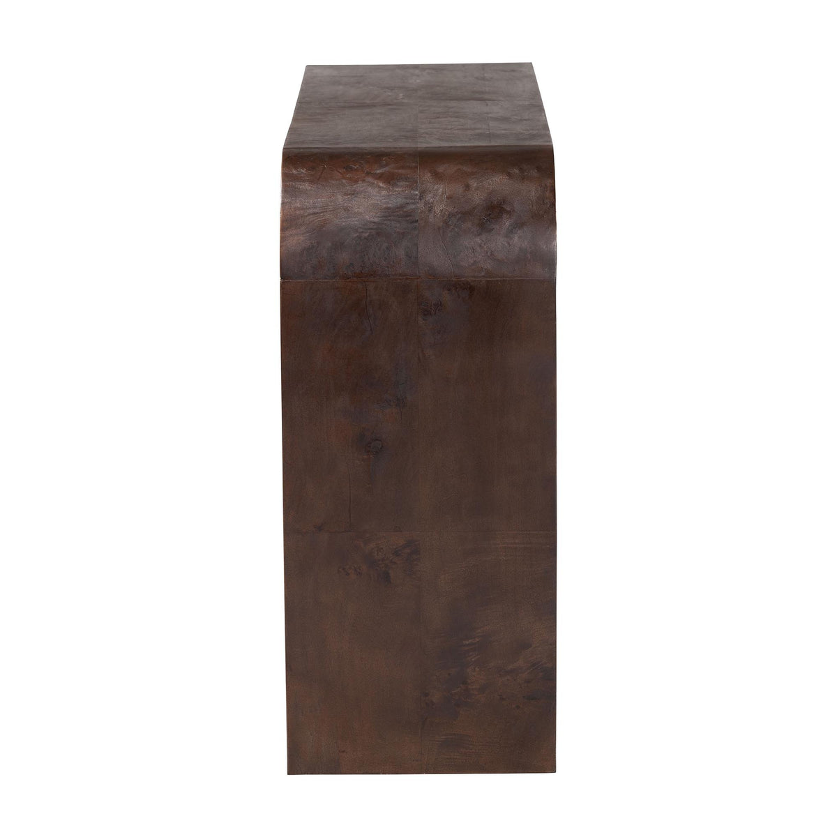 Dark Walnut Burl Veneer Waterfall Console – OROA, view 3