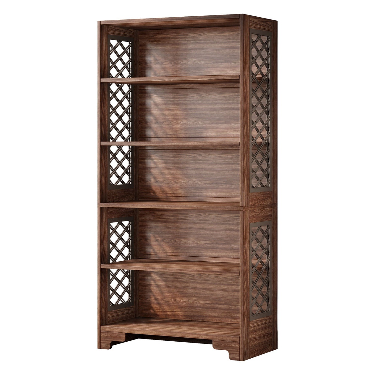 Brown Mid Century Bookcase - OROA