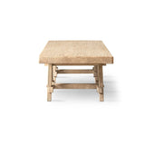 Hawthorne Reclaimed Elm Rectangular Trestle Coffee Table, Heritage Light Natural Brown - OROA Online Furniture