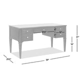 5 Drawer Executive Desk - Dove Gray