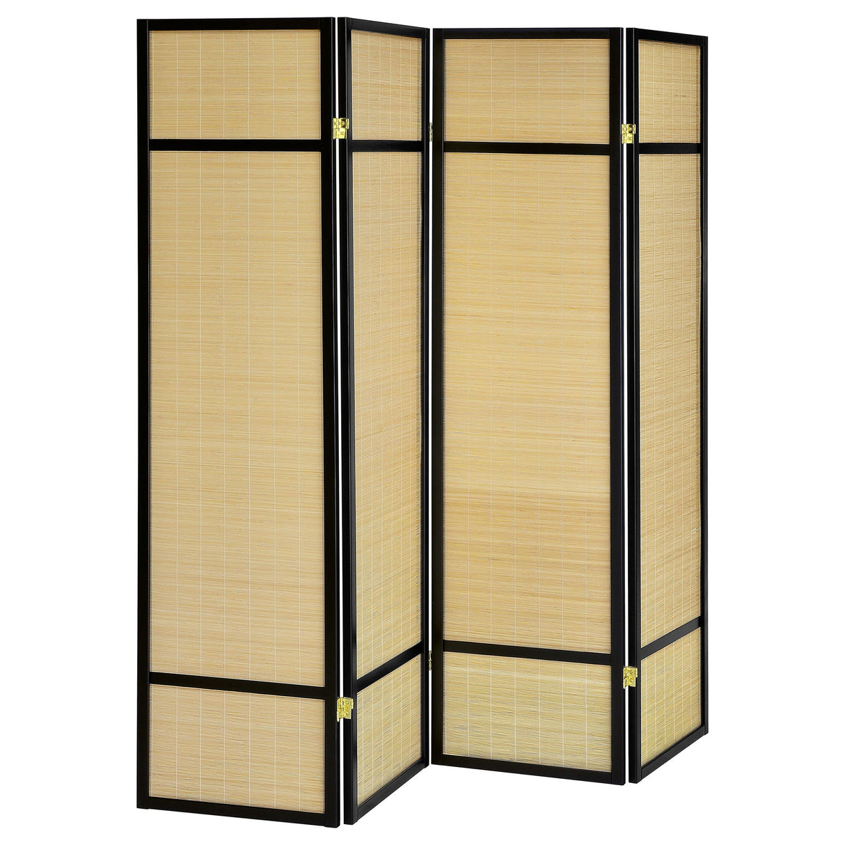 4 Panel Bamboo Room Divider Folding Screen - Natural