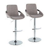 Gray Black Wood Adjustable Swivel Bar Stools Set of 2 – OROA, view 2