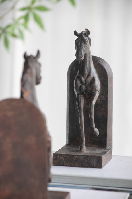 Trotting Horse Bookends - Equestrian
