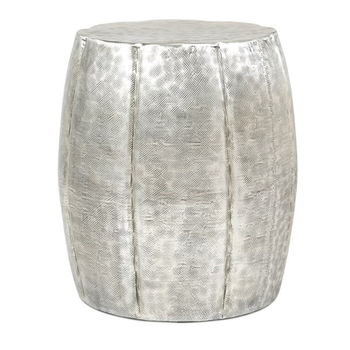 Valeria Silver Drum Accent Table | OROA