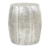 Valeria Silver Drum Accent Table | OROA