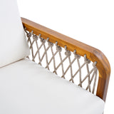 Teak - Outdoor Acacia Wood Club Chair with Handwoven Rope