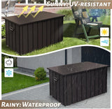 190 Gallon Metal Deck Box, Waterproof Steel Outdoor Storage Cabinet