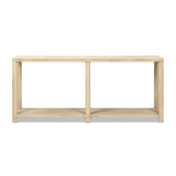 Milo Cerused Reclaimed Pine Console Table with Lower Shelf, Light Natural - OROA Online Furniture