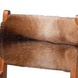 Goat Leather and Teak Counter Stool – OROA, view 5