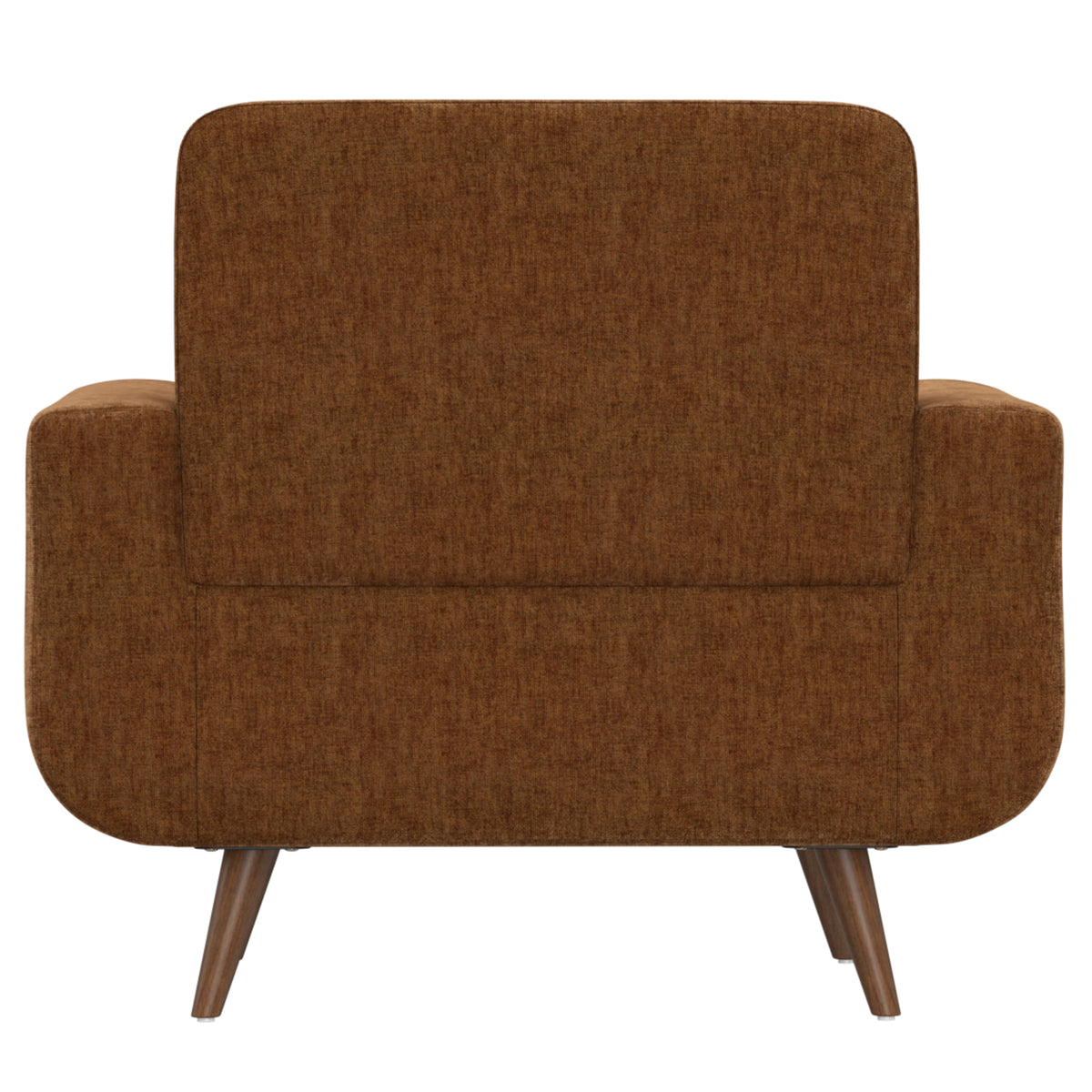 Russet Upholstered Chair, Orange and Dark Brown Polyester - OROA Modern Furniture