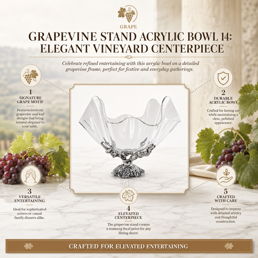Intricate Grapevine & Acrylic Serving Bowl - OROA