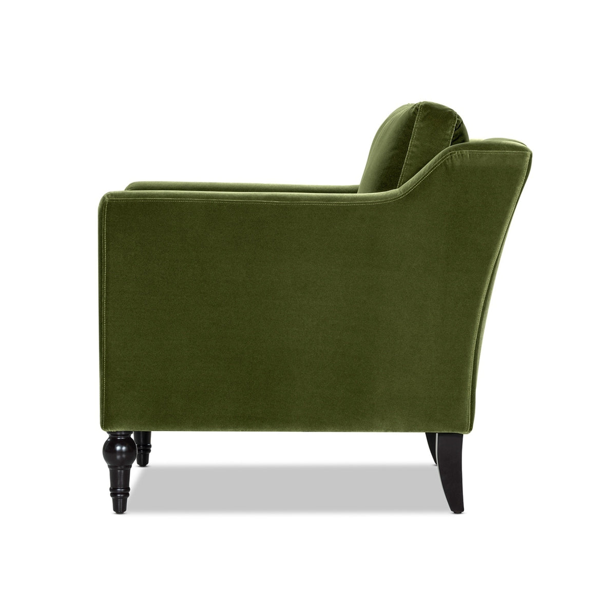 Josephine Upholstered Accent Chair with Wooden Legs, Olive Green Performance Velvet - OROA Online Furniture