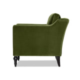 Josephine Upholstered Accent Chair with Wooden Legs, Olive Green Performance Velvet - OROA Online Furniture