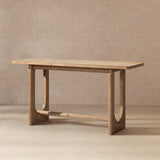 Turnkey Modern Trestle Console Table, Antique Natural Brown Reclaimed Pine - OROA Modern Furniture