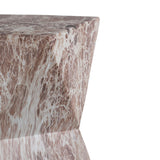 Round Outdoor Geometric End Table Marble - OROA