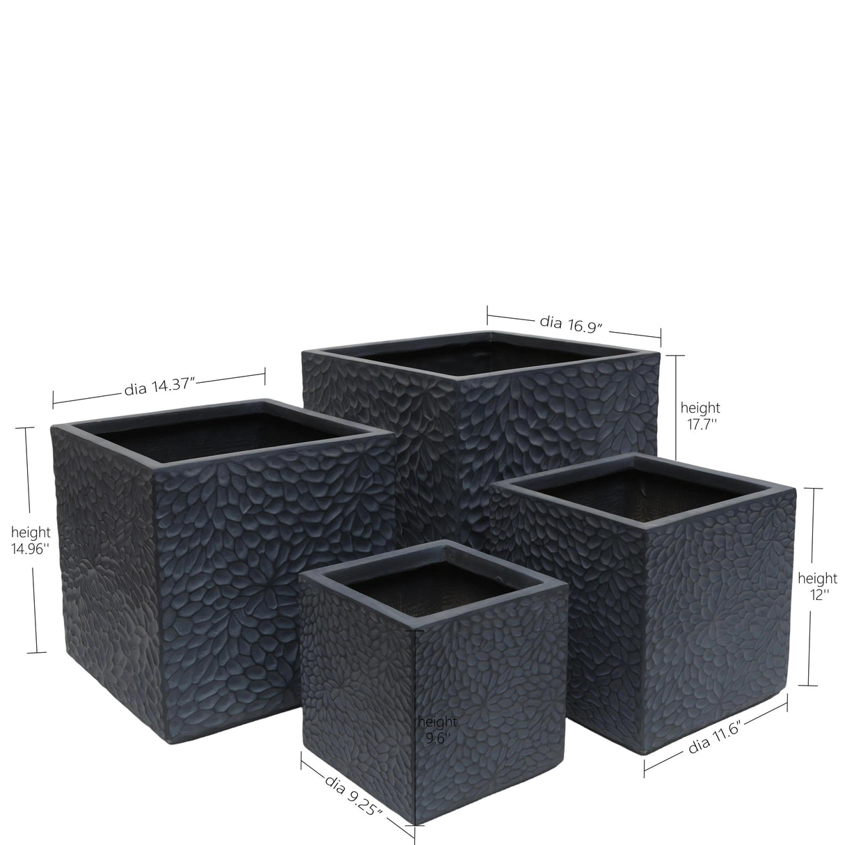 Large Outdoor Indoor Magnesium Oxide Planter (S/4)