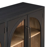 Black Vintage Arched Storage Buffet Cabinet - OROA