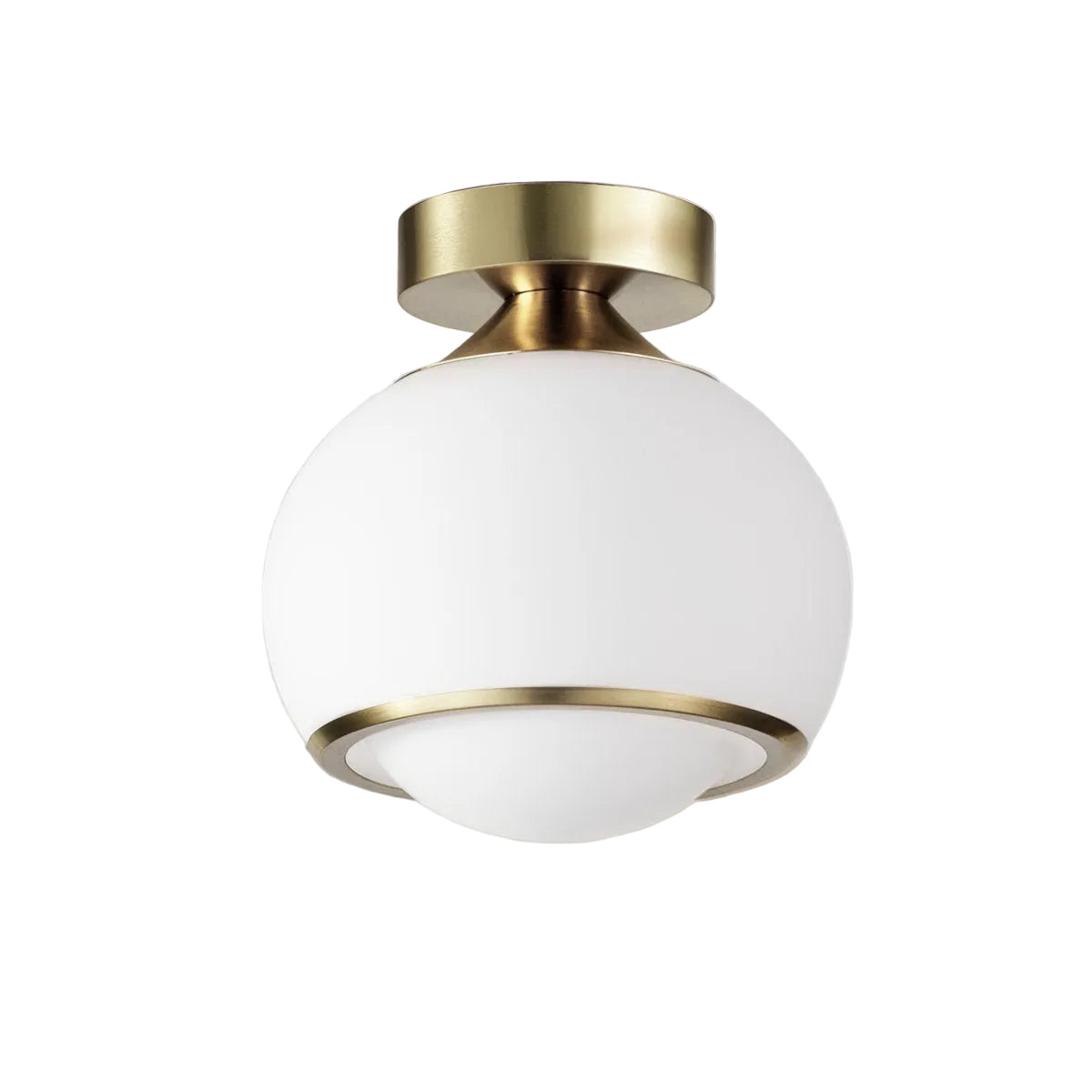 Gold Opal Glass Dimmable LED Ceiling Lamp — front view