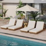Lounge Chaise Set, Acacia Solid Wood - OROA