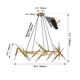 Golden Modern Chandelier Light Fixture with Branch Design