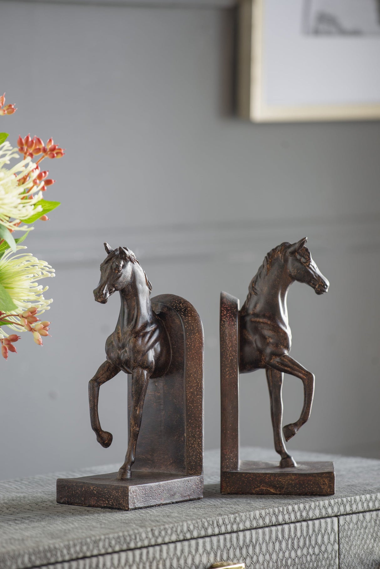 Trotting Horse Bookends - Equestrian
