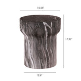 Round Geometric Outdoor/Indoor End Table - Marble