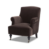 Eloise Pleated Sock Arm Accent Armchair, Deep Brown Performance Velvet - OROA Online Furniture