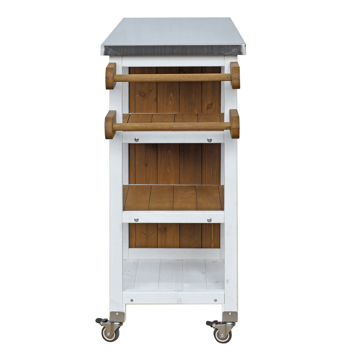 Foldable Outdoor Kitchen Island Patio Prep Station - White