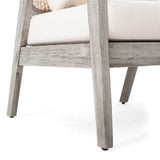 Outdoor Acacia Wood Patio Club Chairs with Cushions (S/2)