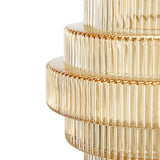 Tiered Geometric Amber Luster Clear Vase (S/2)