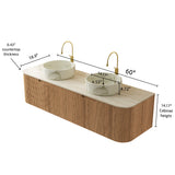 Nordic Bathroom Vanity, Ceramic Basins Stone Top - OROA