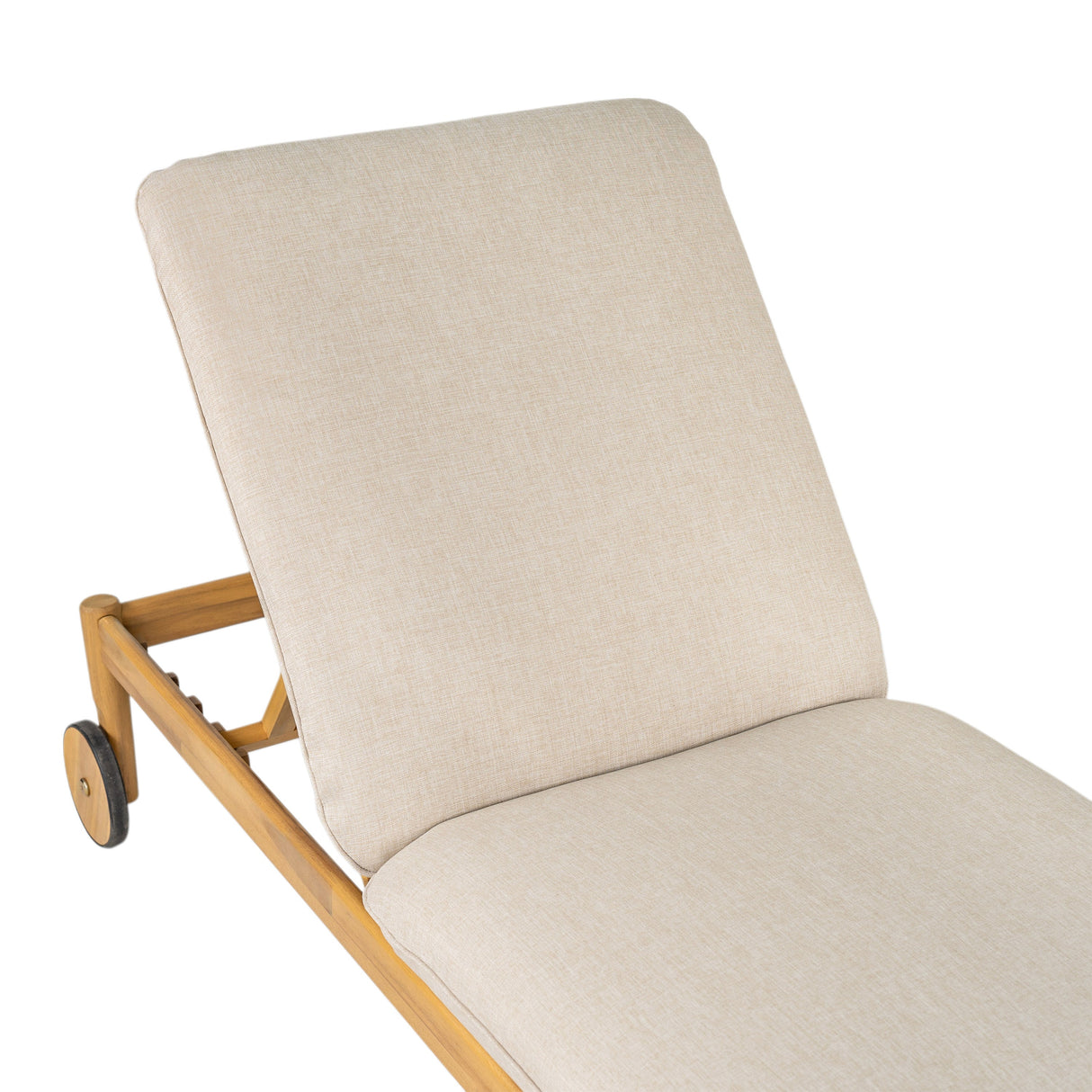 Riviera Outdoor Chaise Lounge with Wheels, Acacia Wood Frame (S/2)