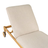 Riviera Outdoor Chaise Lounge with Wheels, Acacia Wood Frame (S/2)