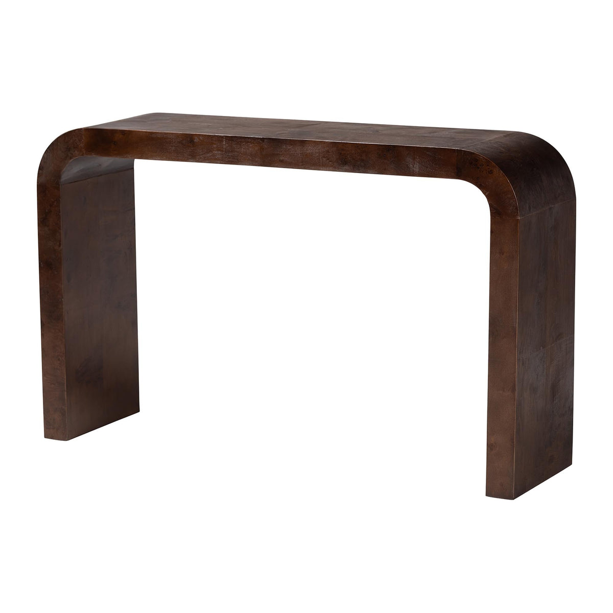 Dark Walnut Burl Veneer Waterfall Console – OROA, view 2
