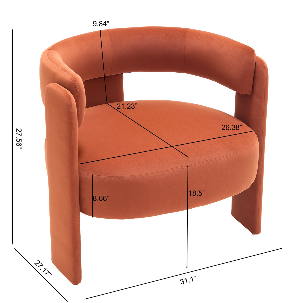 Accent Chair for Living Room, Velvet Touch