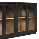 Black Vintage Arched Storage Buffet Cabinet - OROA