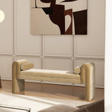 Camel Brown Arched Bench - Mason