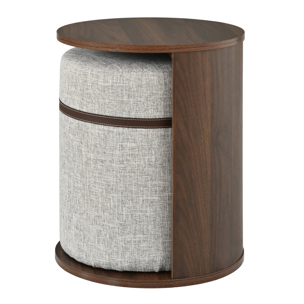 Walnut Side Table with Hidden Stool | Catchy