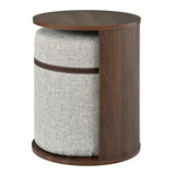 Walnut Side Table with Hidden Stool | Catchy