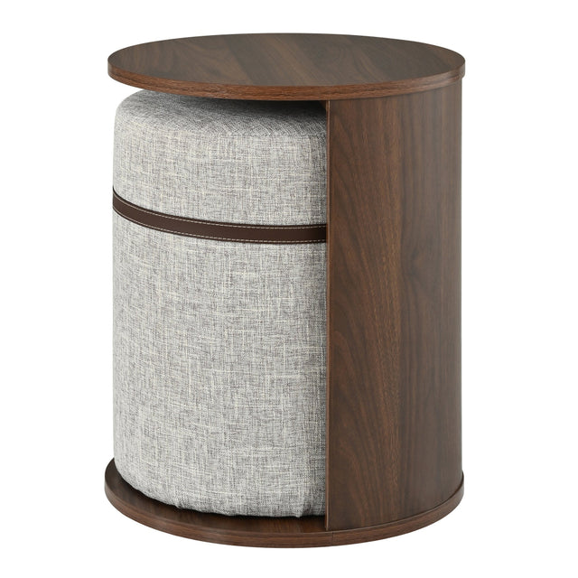 Walnut Side Table with Hidden Stool | Catchy