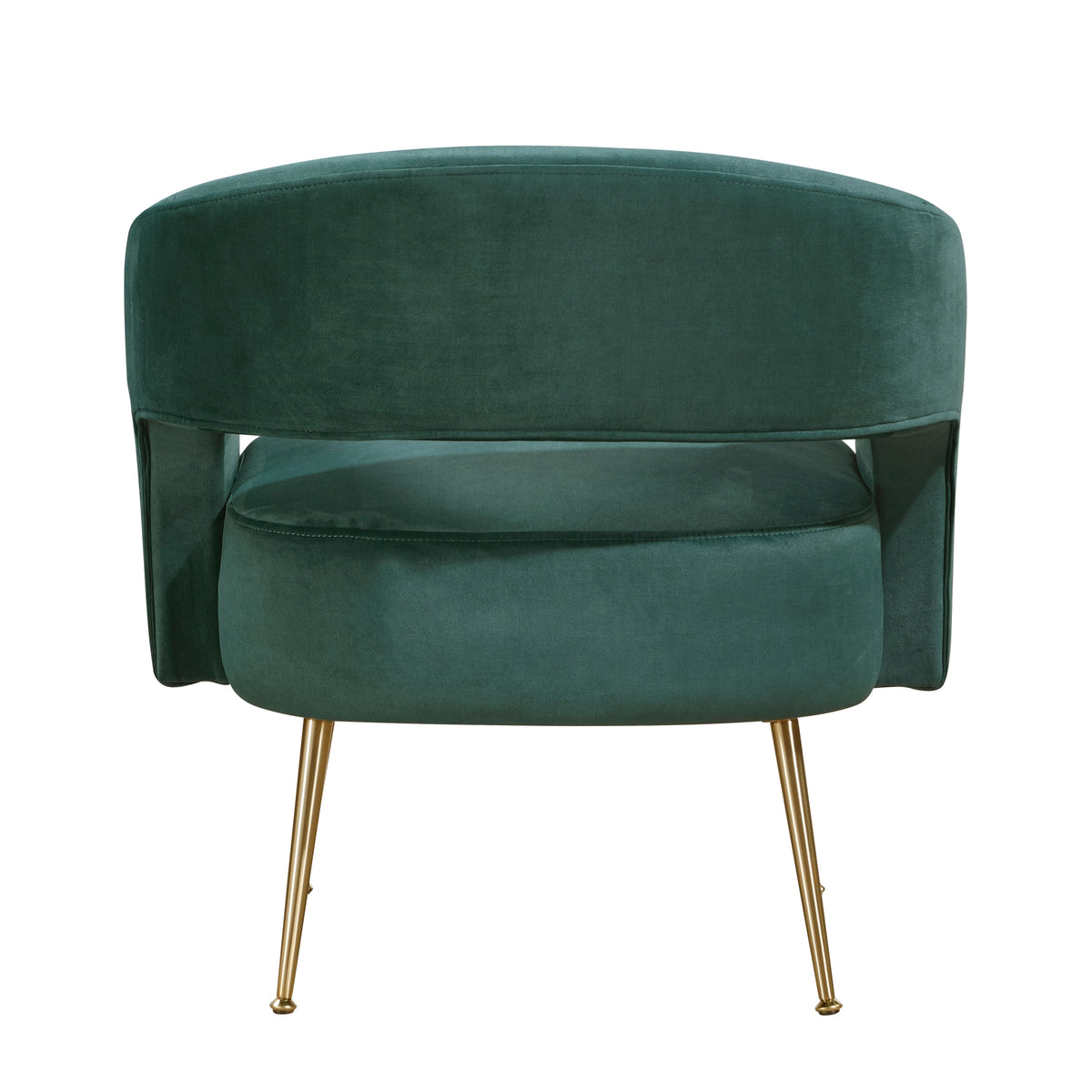 Dark Green Velvet Gold Leg Accent Chair – OROA, view 5