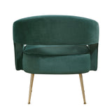 Dark Green Velvet Gold Leg Accent Chair – OROA, view 5