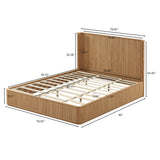 Natural Oak Finish Fluted King Platform Bed – OROA, view 6
