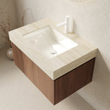 Contemporary Bathroom Vanity & Sink Travertine - OROA