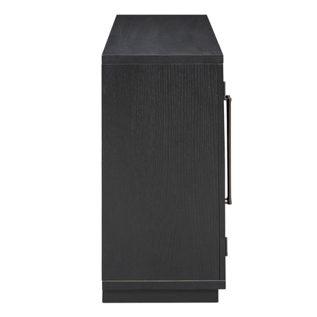 Black Vintage Arched Storage Buffet Cabinet - OROA
